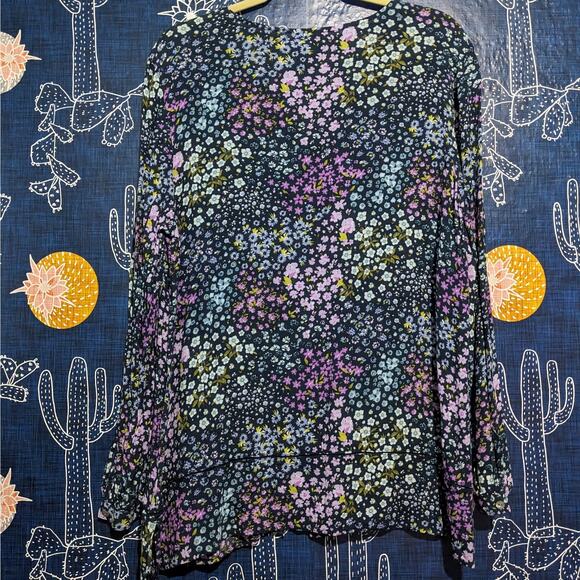 J.Jill Floral Button Up Long Sleeve Blouse Multicolor Women's Size Large - Picture 3 of 6